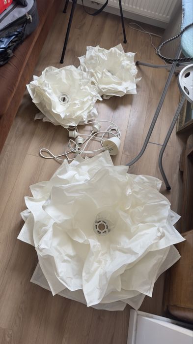 Lampa papierowa IKEA Krusning (Chmurka) – potrójna z oprawkami | Stan idealny