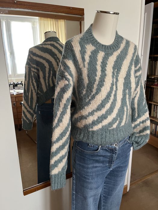 Pull-over Zara verde e branco