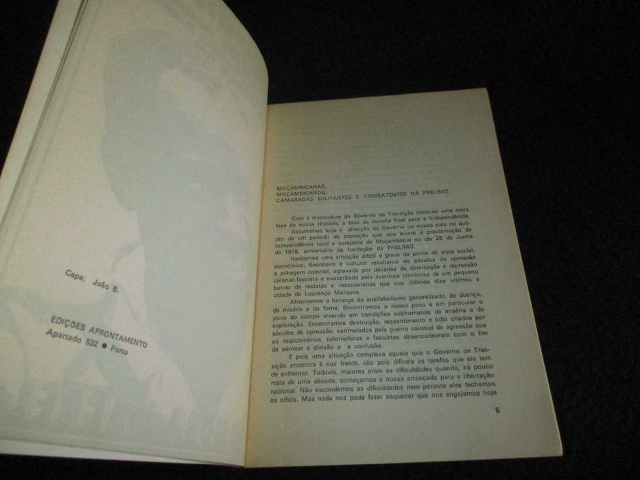 Livro Mensagem ao Povo de Moçambique Samora Machel