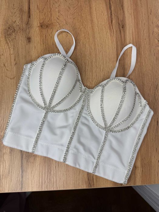 Вечірній жіночий корсет білий корсет для жінки с,м розміру