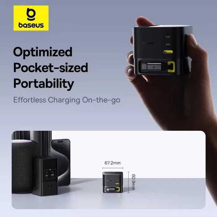 Настільний зарядний пристрій 100W BASEUS GaN6 + Кабель Вт