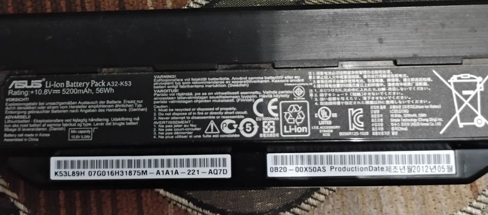 Bateria do laptopa asus