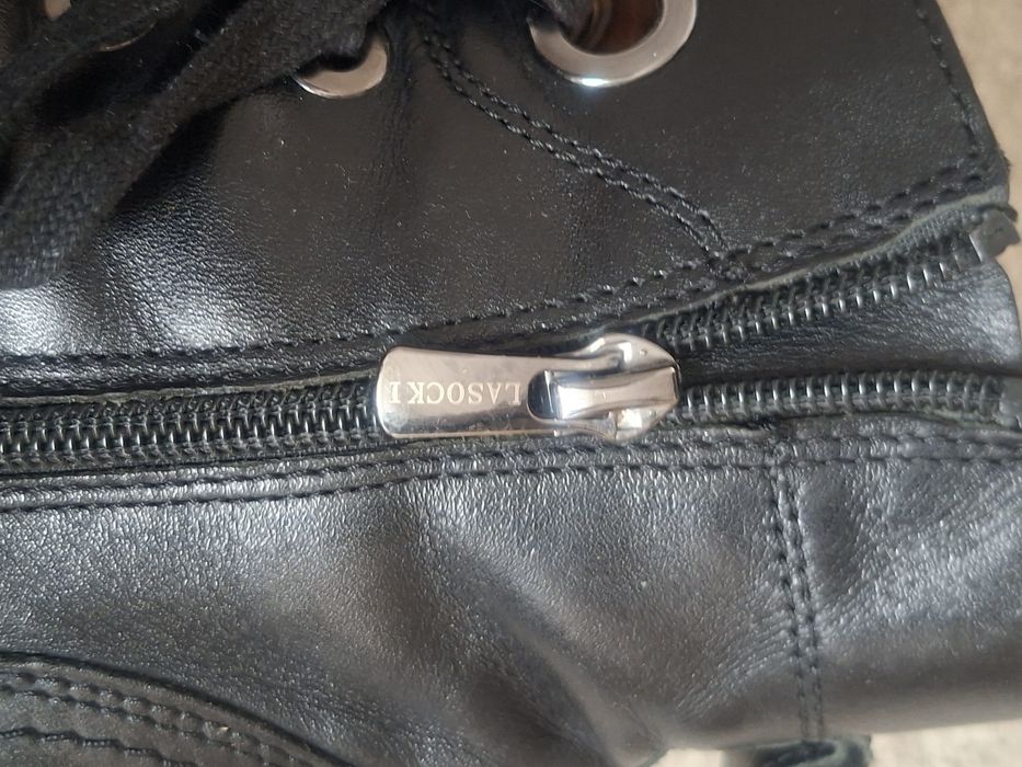 Buty zimowe lasocki 38 damskie skórzane czarne