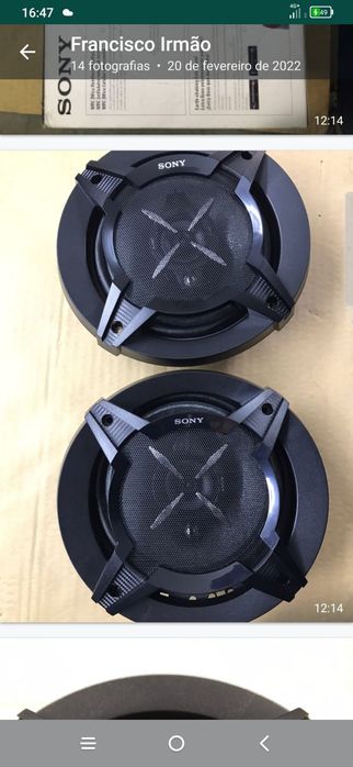 Conjunto SONY auto rádio e colunas