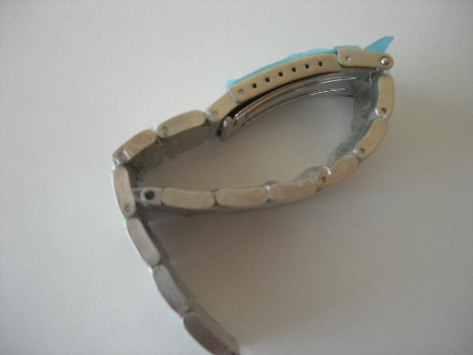 Bracelete Relógio Metálica 2 Tons Maciça 20mm Fecho Bascula