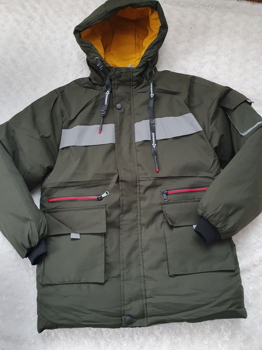 Нова тепла куртка пуфер для хлопця розмір 158-164 колір ХАКІ