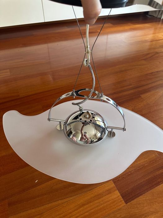 Włoska lampa wisząca ART.6333/1 - Vintage 2000, chrom / lustrzany połysk, STAN Bardzo dobry