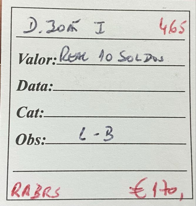 Moeda 465 - Real 10 Soldos D JOAO I