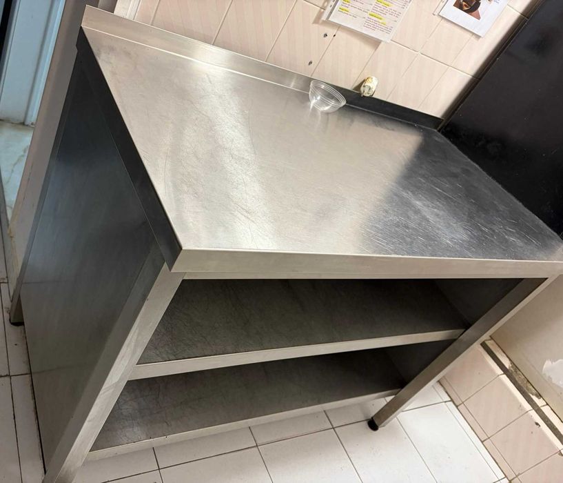 Mesa de preparação de alimentos de aço inoxidável