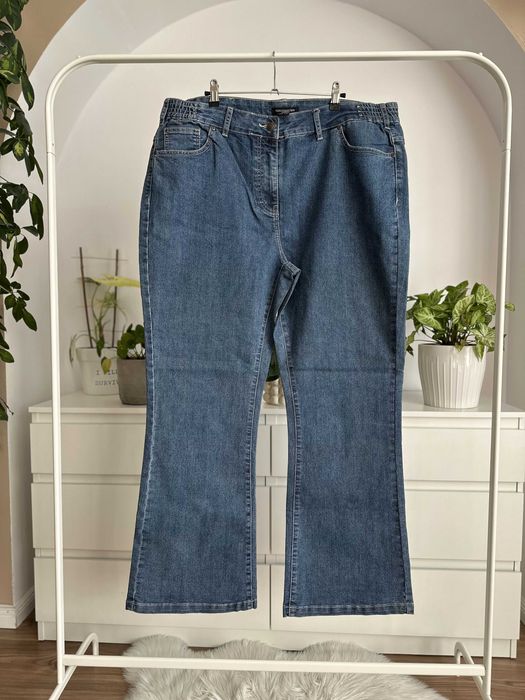 Jeansy wide leg PLUS SIZE damskie z wysokim stanem 52 ELLOS SPG0020