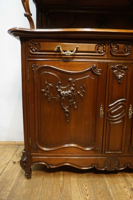 STARY KREDENS ludwik rocaille mahoń z przeszkleniem