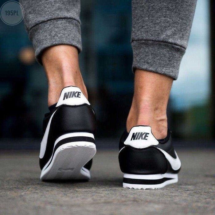 Кросівки Nike Cortez Black/White Leather premium