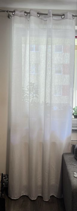 Firany o gęstym splocie na przelotkach 140x250