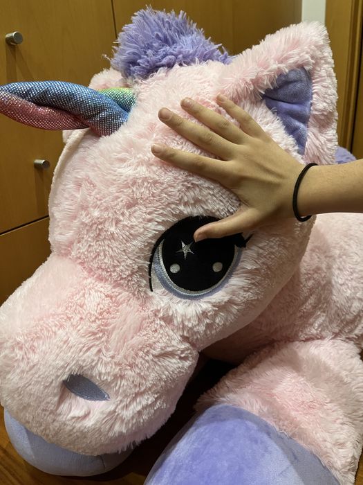 Peluche unicórnio rosa 120cm, grande