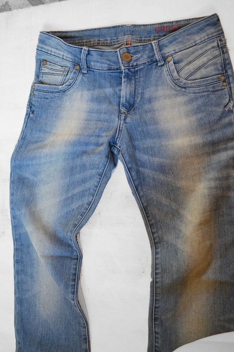 jasne spodnie jeansy Cross jeans W28 L32 S 36 dzwony jeansowe