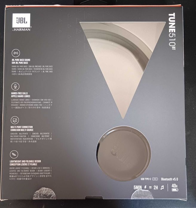 Auscultadores JBL Tune 510 BT Bluetooth Pretos