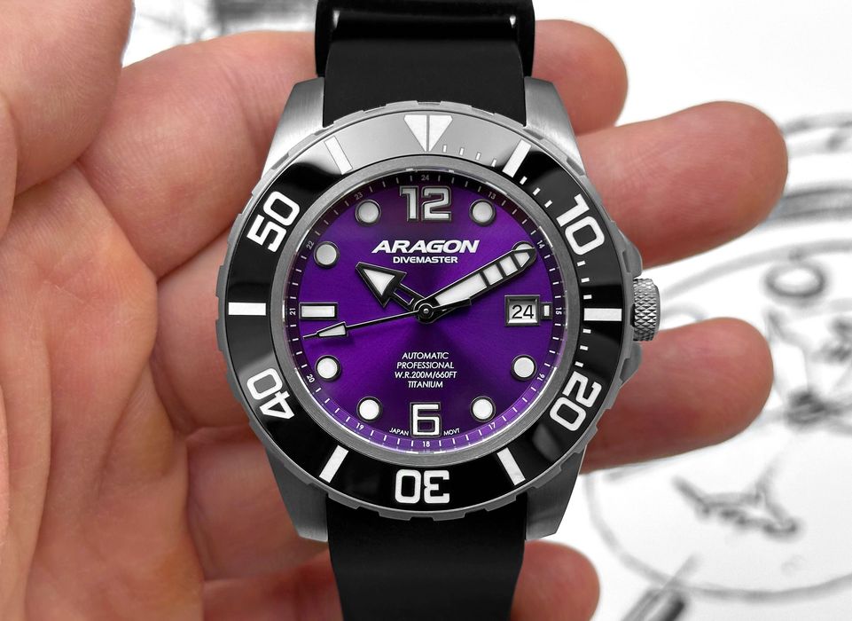 Часы ARAGON DM Titanium Ceramic Sapphire Automatic 50 mm. 200 MT.