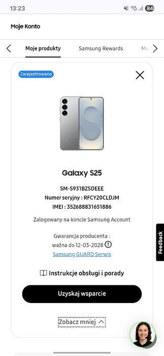 Samsung Galaxy s25 silver shadow 128gb, gw do 2028r, ze sklepu