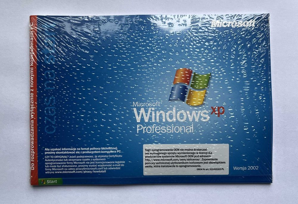 Windows XP Professional PL - nośnik CD, folia.