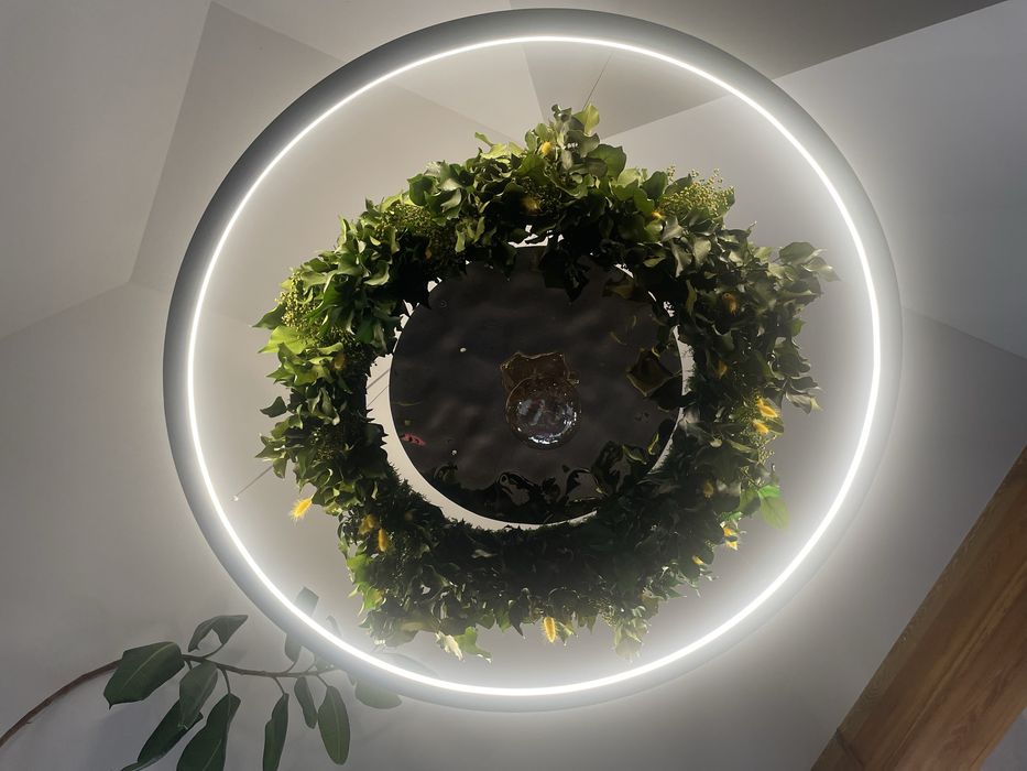 Żyrandol, lampa z zielenią naturalną, Lampa LED, Garden