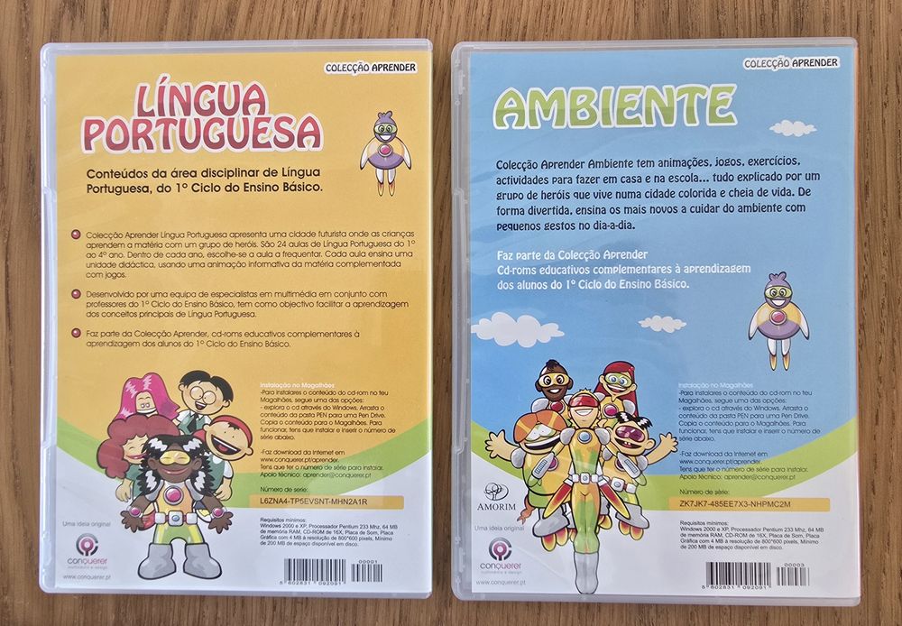 Coleção de 8 PC CD Rom educativos