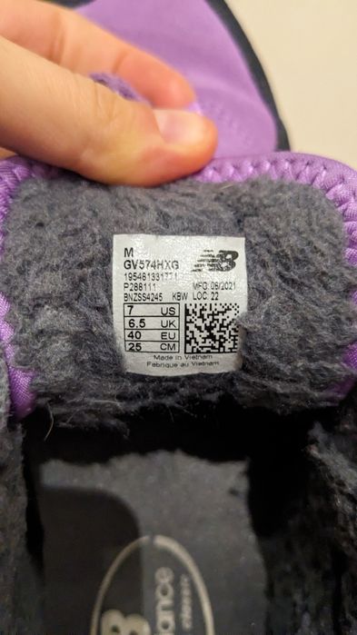 Fioletowe jesienne zimowe buty ocieplane new balance 40 damskie