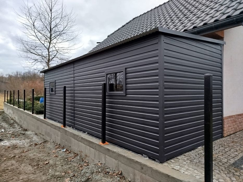 Garaż blaszany 3x7 Antracyt Profil zamkniety
