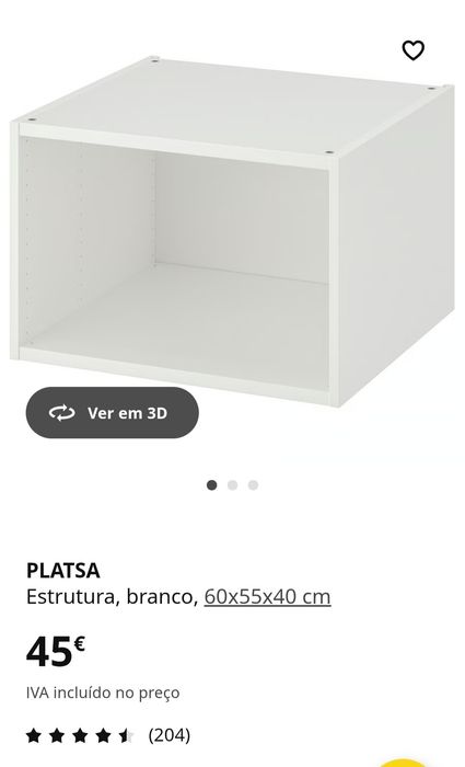 Roupeiro IKEA PLATSA c/2portas 120x57x221cm, em bom estado