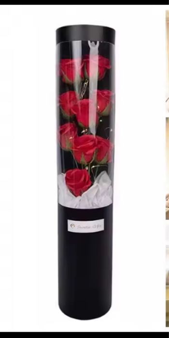 Троянди вічний букет з лед підсвіткою. Подарунковий букет 50 см.