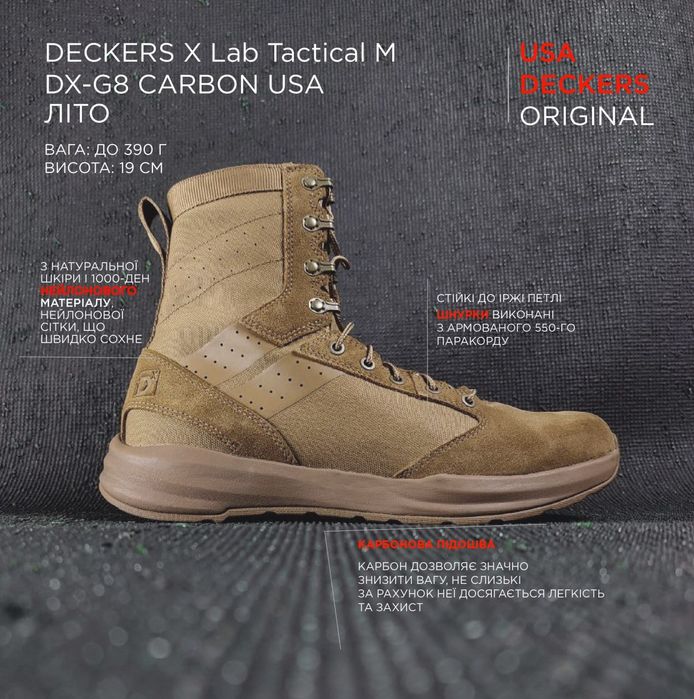 Original Deckers x Lab DX-G8 Carbon літні берці