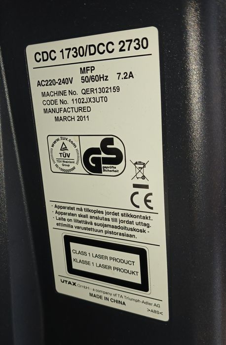 Kyocera TASKalfa 300ci.UTAX CDC 1730 / Triumph-Adler DCC 2730
