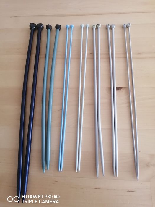 18 agulhas de tricotar