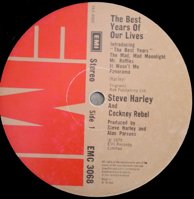 Cockney Rebel	- - - - -	The Best Years of Our Lives	- - - - -	LP