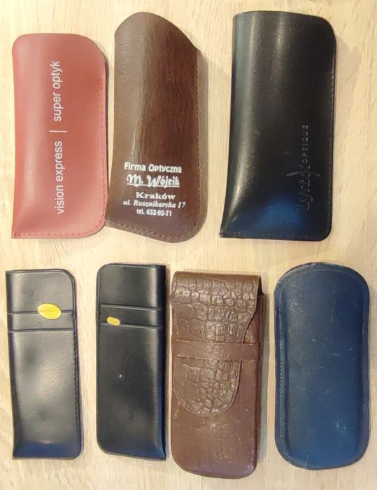 Etui, futerał na okulary - 7 sztuk- różne.