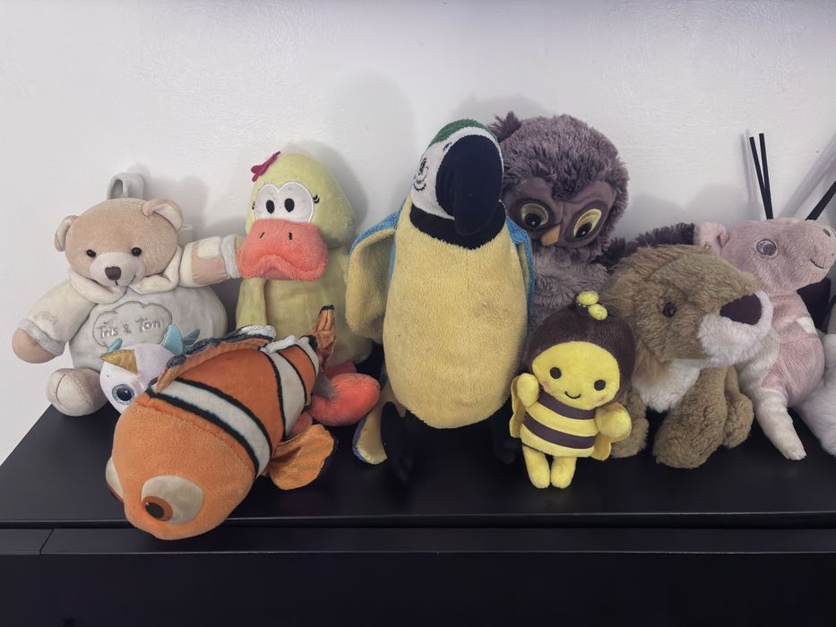 Lote de peluches infantis – vários animais e personagens
