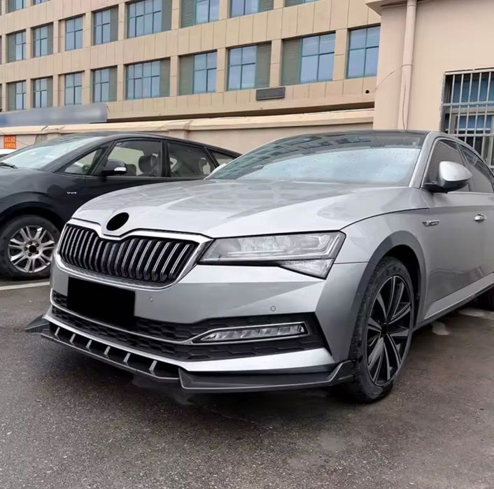 Губа Шкода Суперб Б8 Б8.5 губа на передний бампер Skoda Superb B8 юбка бампера сплитер обвес обвес