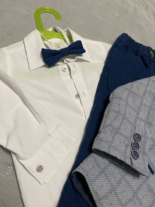 Marynarka spodnie koszula muszka Pollito r. 92, 2-3 lat