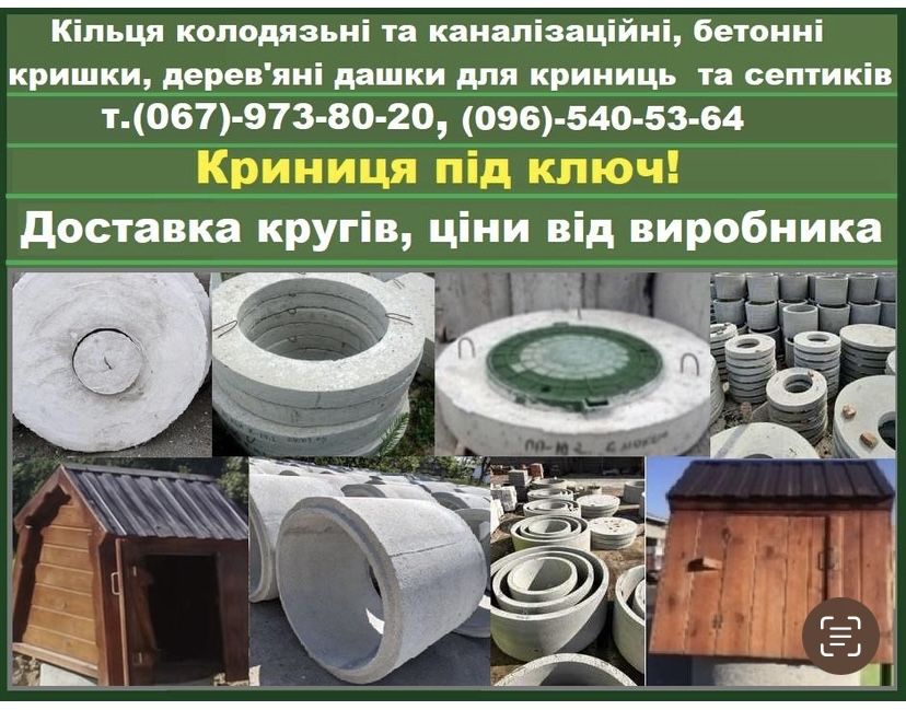 Бетонні якісні кільця від виробника для криниці та каналізації чи септ