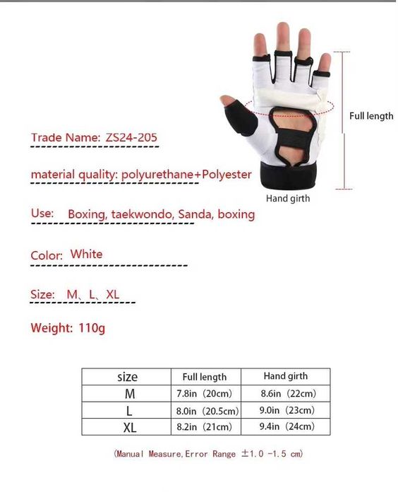 Rękawice bokserskie do taekwondo, MMA, muay thai. r. M.