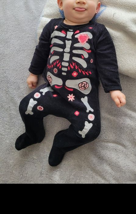 Przebranie Halloween dla niemowlaka rozm. 68 szkieletor