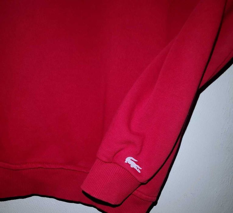 Bluza męska LACOSTE Czerwona -logo Modna Stan Bdb r.M,L