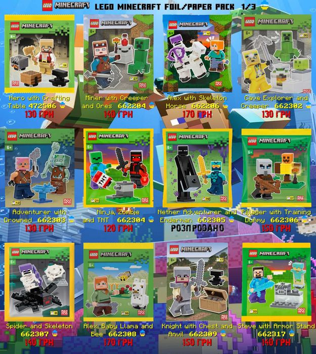 LEGO Minecraft Мініфігурки Майнкрафт Оновлення 18.06!