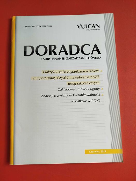 Doradca. Kadry, finanse, zarządzanie oświatą, Vulcan, czerwiec 2014