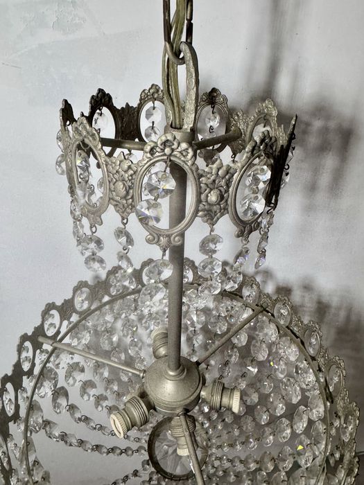 Lustre de teto antigo de cristal