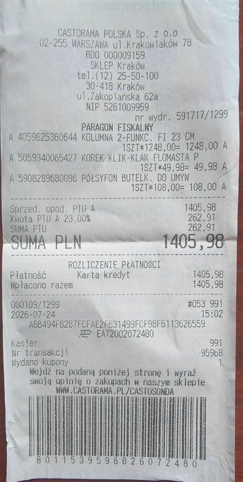 Zestaw prysznicowy Hansgrohe