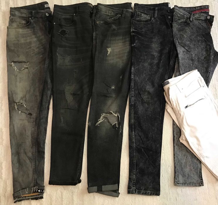Джинси рвані Zara Чорні джинси Pull & Bear 31, 32, 34