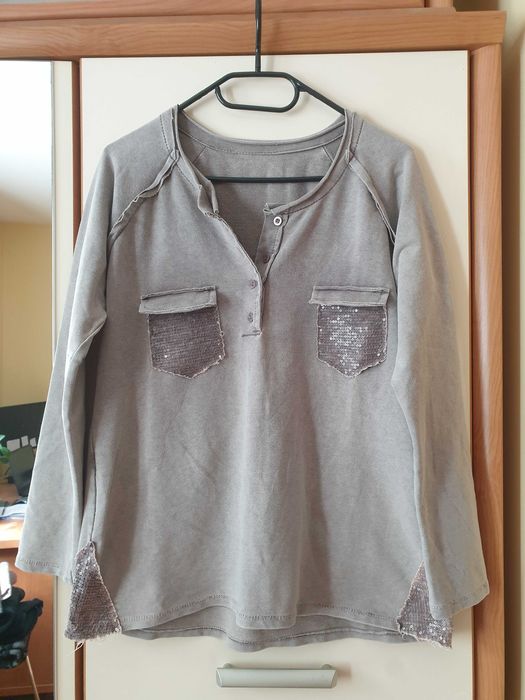 Cieniowana bluza z efektem postarzenia S/M