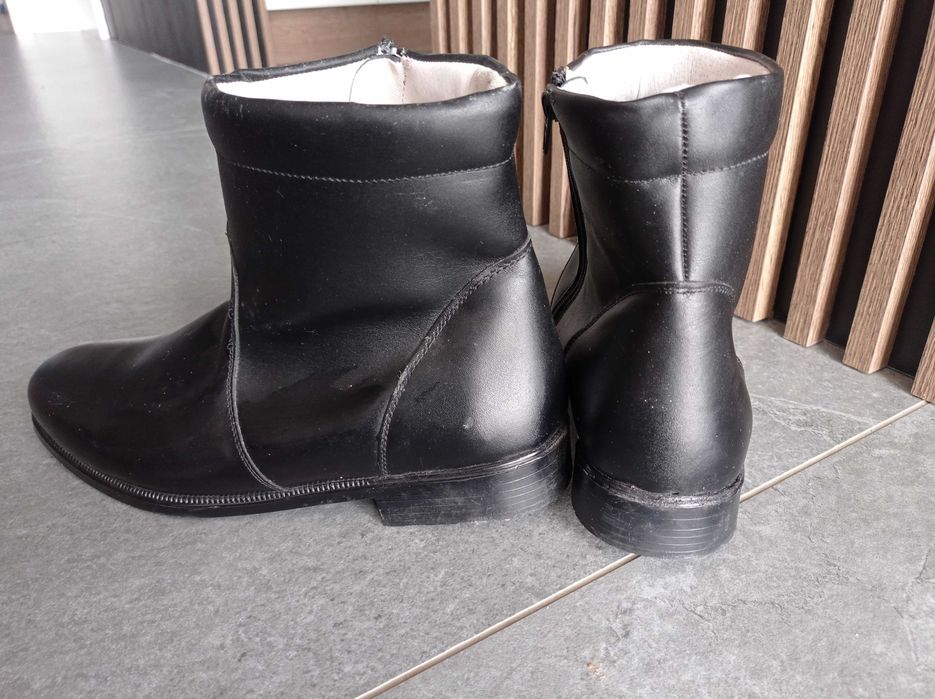 oficerskie skórzane botki wysokie 30cm wkładka rozm. 46 MON buty
