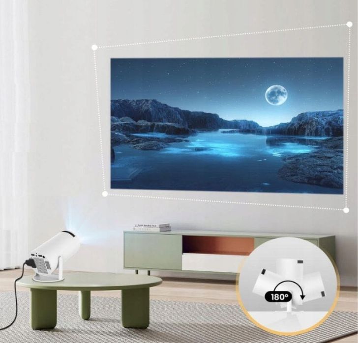 PROJEKTOR RZUTNIK Android TV WIiFi Uhd 4K Przenośny Smart Głośnik