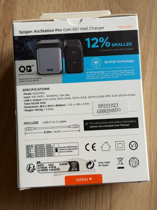 Spigen Ładowarka Sieciowa Arcstation Pro 65W + Kabel 2m